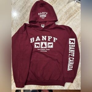 Gildan Burgundy Hoodie with Banff Print